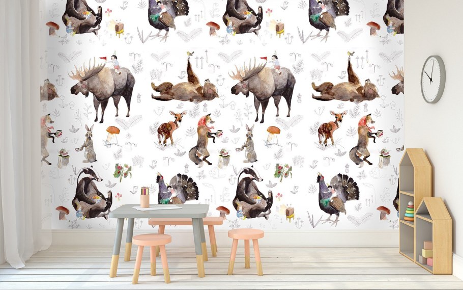 Роспись стен детская животные