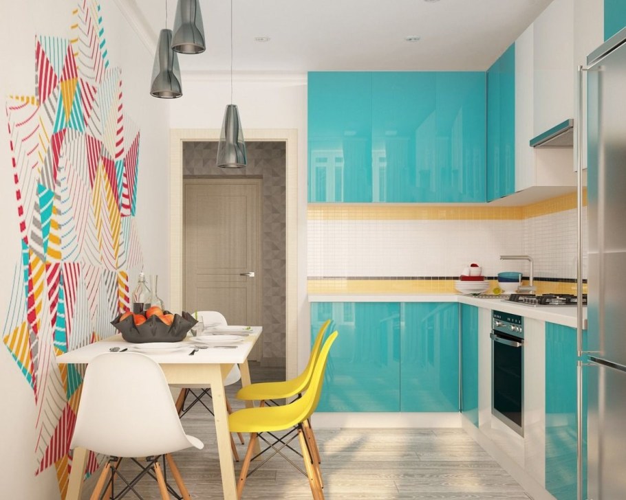Яркие акценты в интерьере кухни