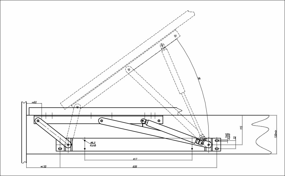 Механизм подъема кровати ферро 0500n (STABILUS)