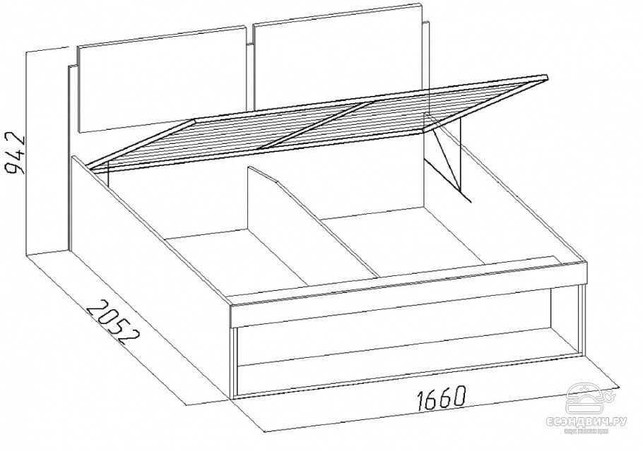 Кровать с подъемным механизмом (1600) Berlin 32.2