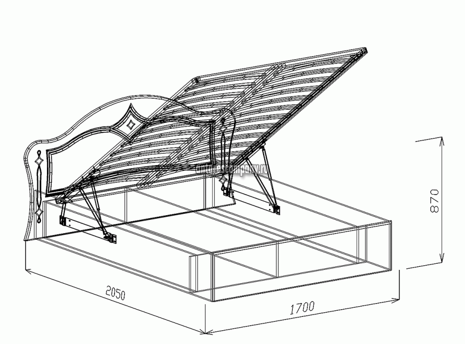 Чертеж кровати 160х200 из металла