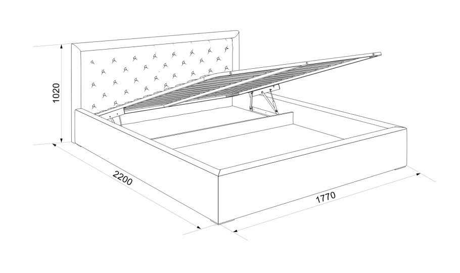 Кровать Парма Нео с подъемным механизмом 160х200 схема