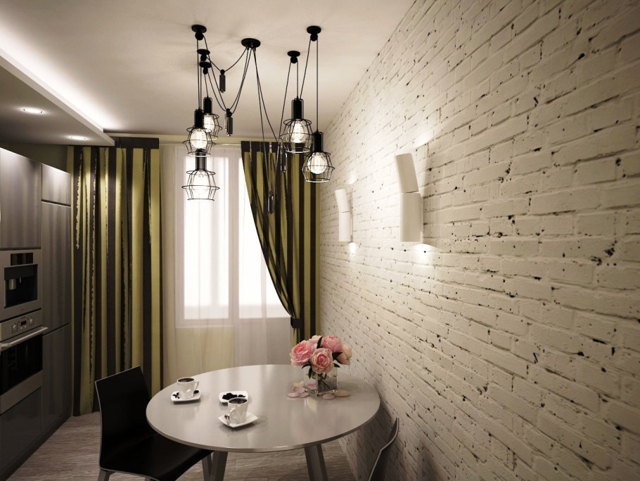 Декоративная стена на кухне