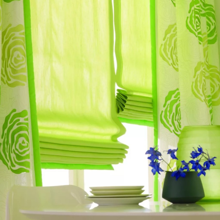 Римская штора зеленая