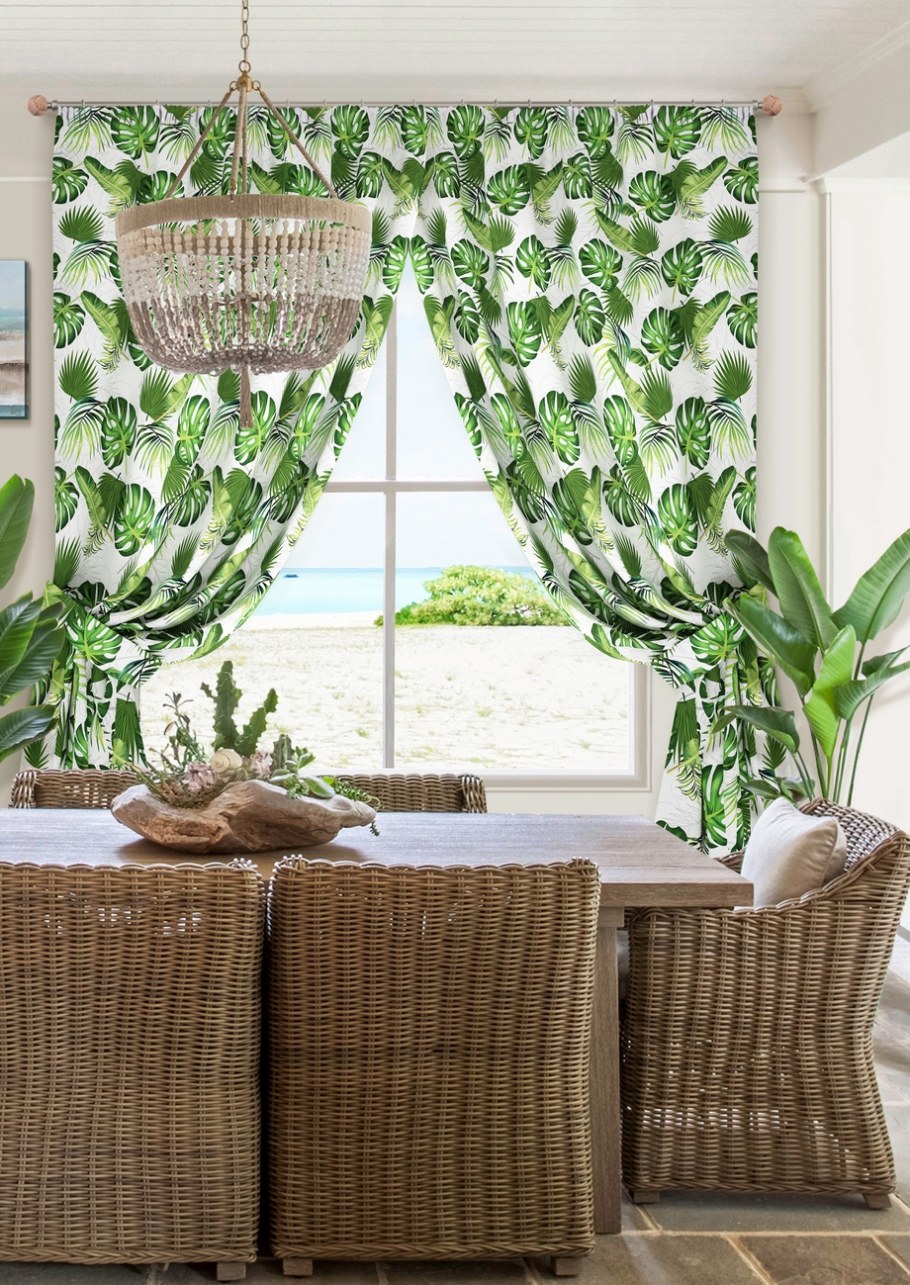 Зеленые шторы на кухню