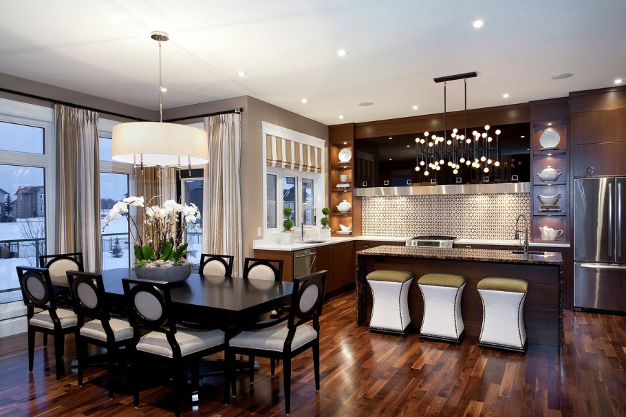 Красивые кухни гостиные