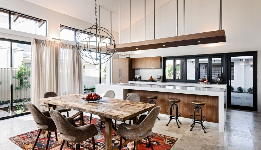 Кухня гостиная с большим столом