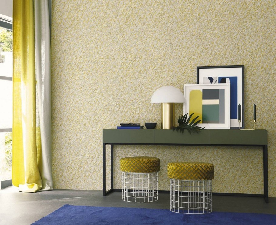 Обои рогожка для стен в интерьере