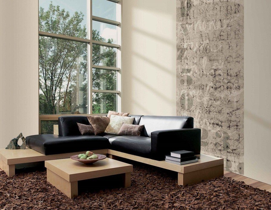 Обои рогожка в интерьере