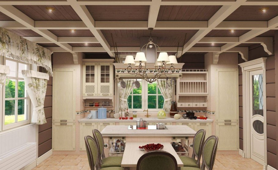 Кухня в загородном доме в стиле Прованс