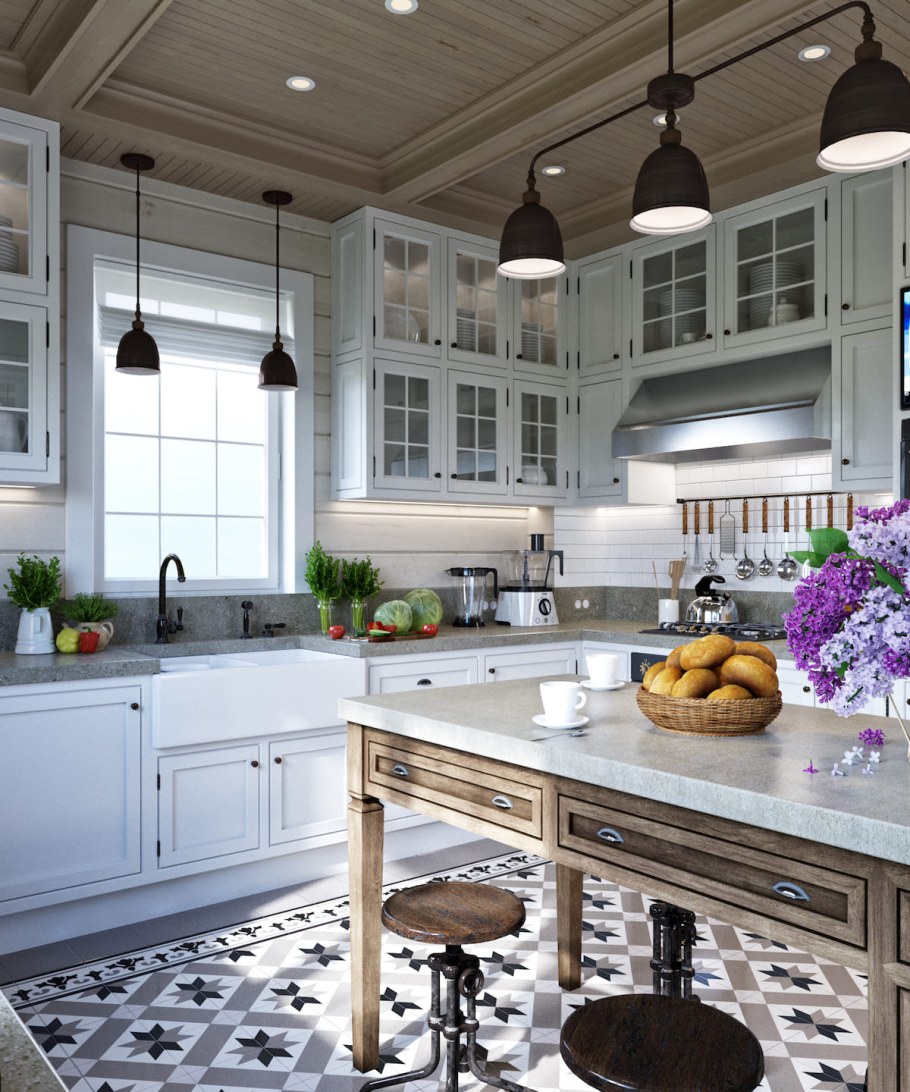 Белая кухня Кантри и Прованс