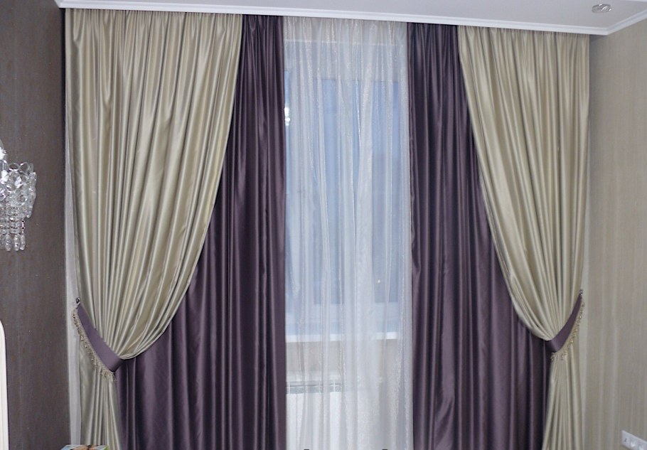 Шторы двойные для гостиной