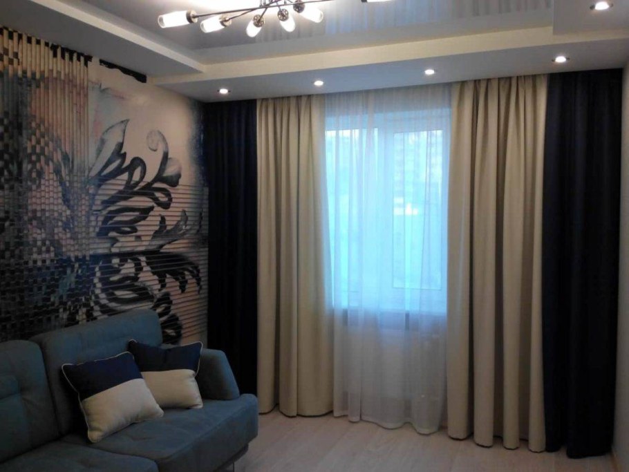 Шторы в зал в современном стиле
