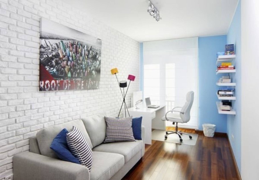 Белый кирпич в интерьере детской