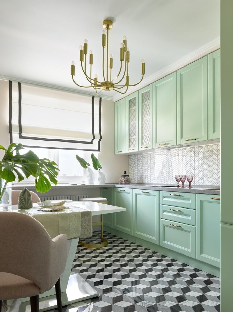 Кухня Неоклассика изумруд икеа