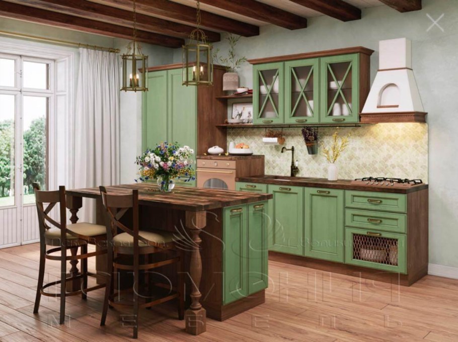 Кухни из массива дуба в стиле Прованс