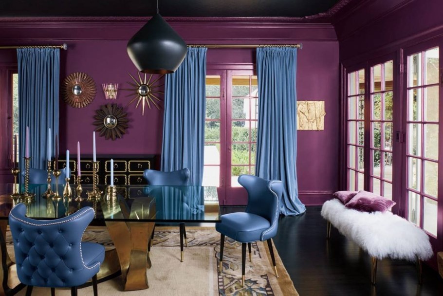 Пурпурный цвет в интерьере