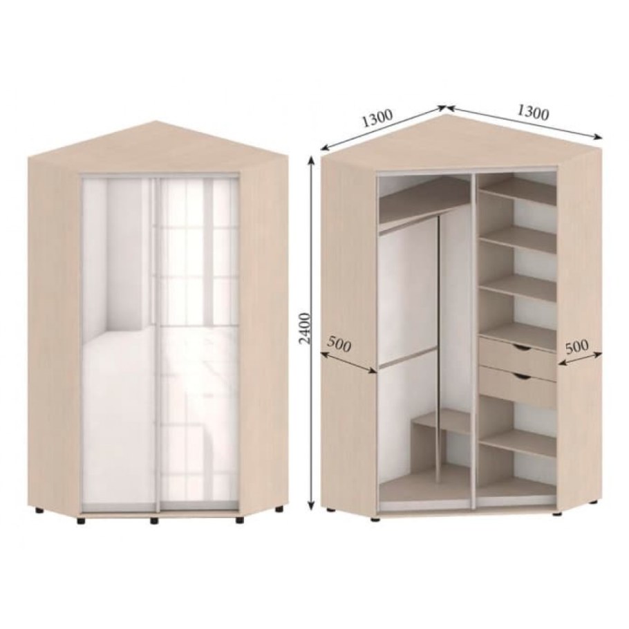 Угловой шкаф купе Гарант 2ф