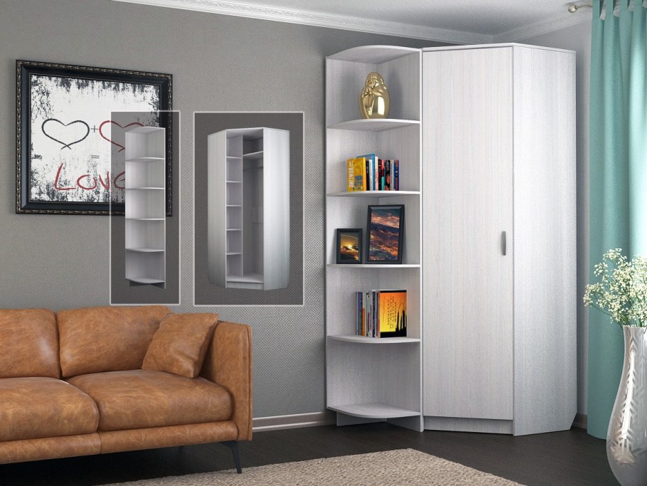 Шкаф с полками сбоку