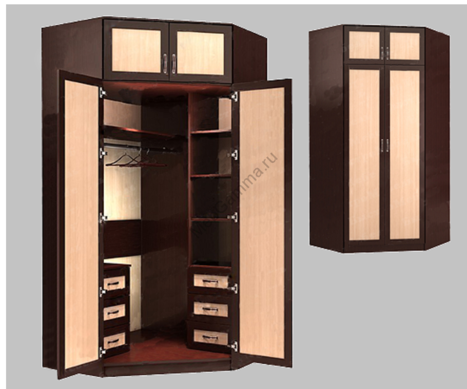 Шкаф угловой двухстворчатый у-14м