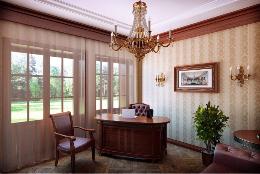 Рабочий кабинет в сталинском ампире