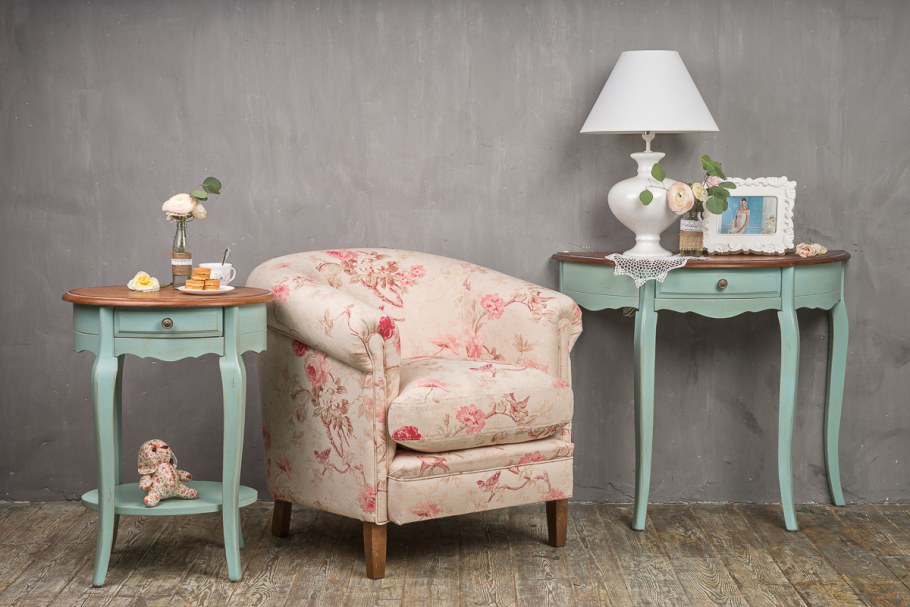 Прикроватная тумба голубая Прованс