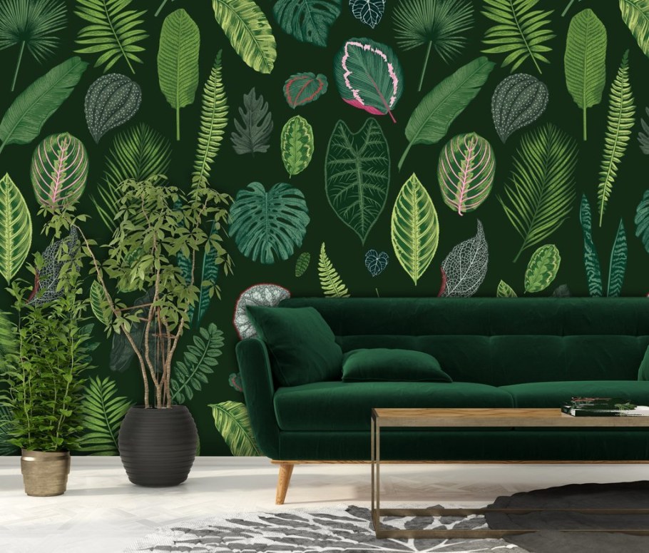 Тропический принт в интерьере