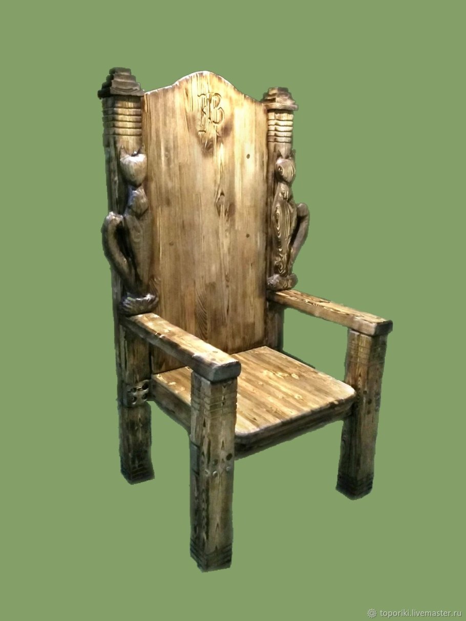Деревянный стул трон