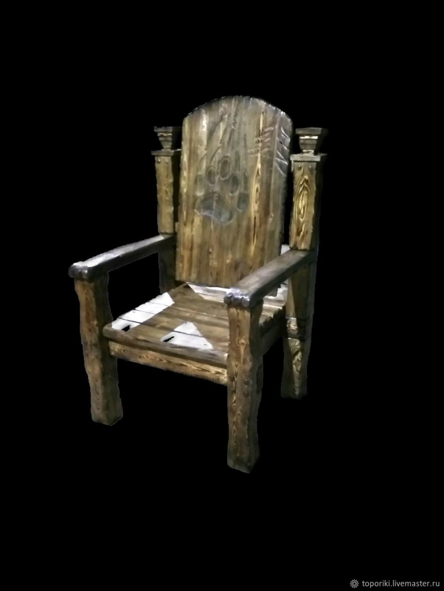 Брашированное кресло трон