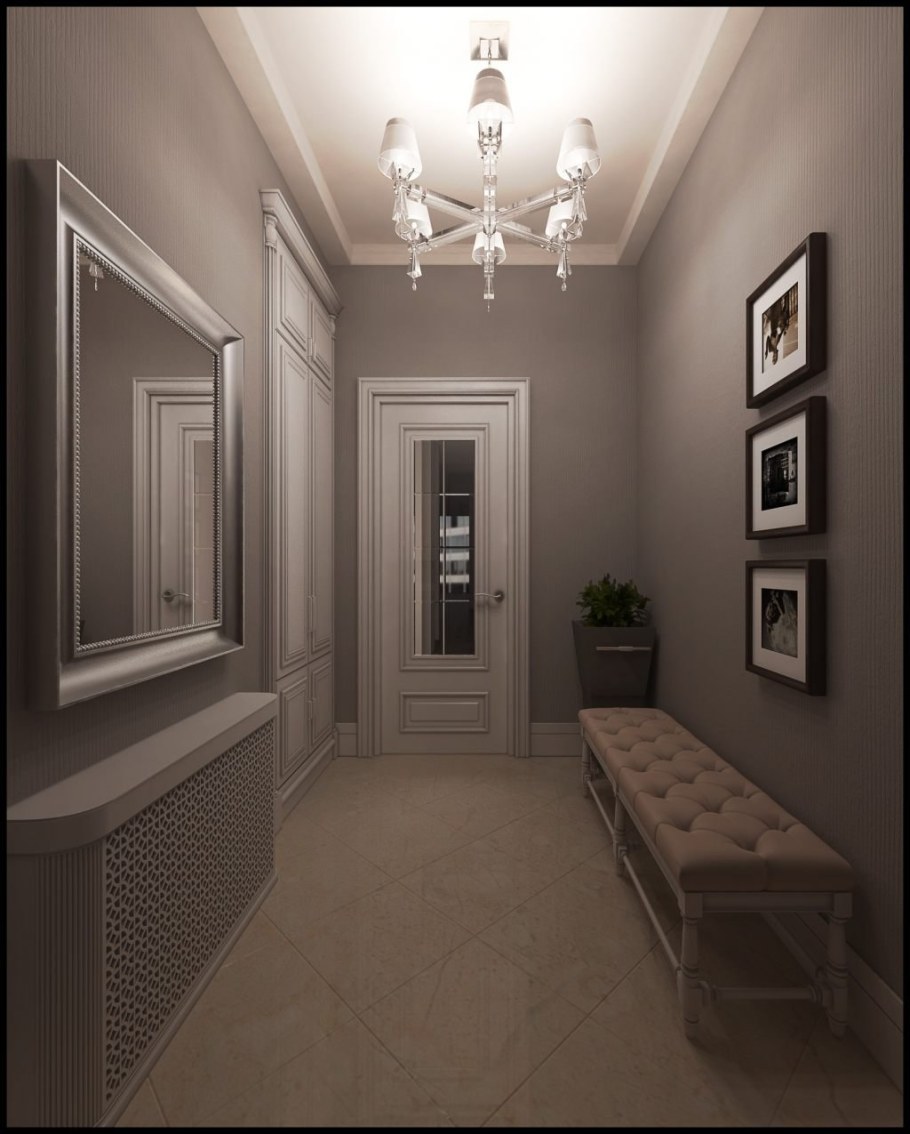 Бежевый цвет стен в коридоре