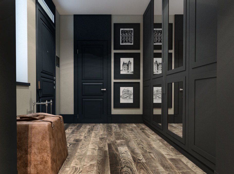 Темная прихожая интерьер