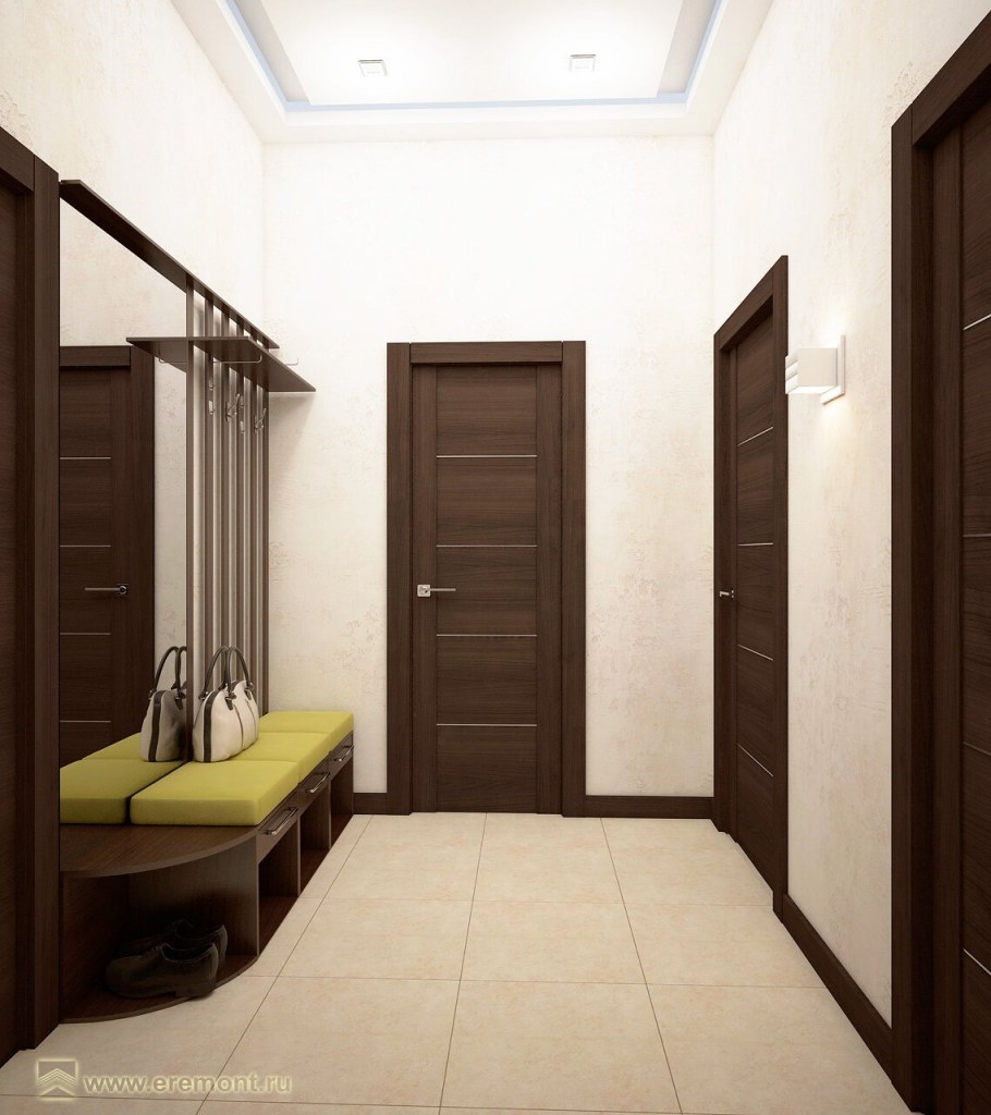 Прихожая с дверями венге