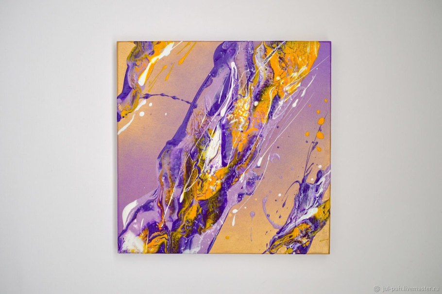 Абстрактная живопись техника жидкий акрил флюид арт