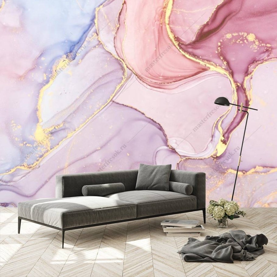 Флюид арт Золотая акварель