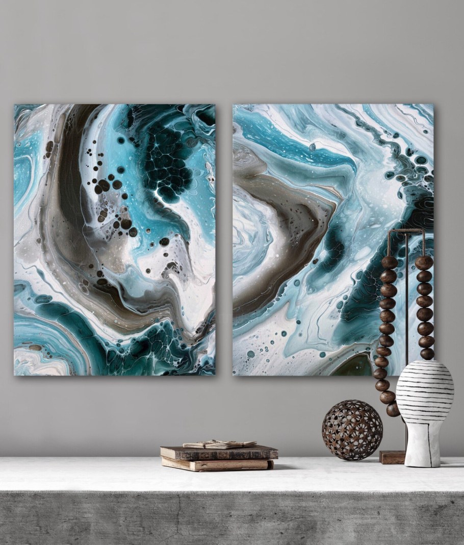 Флюид арт триптих