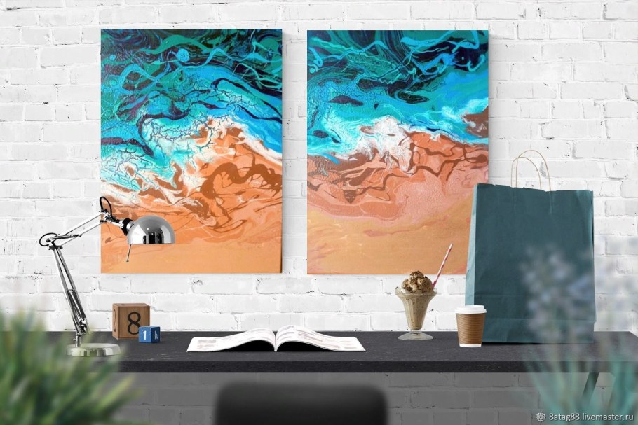 Флюидная живопись в интерьере