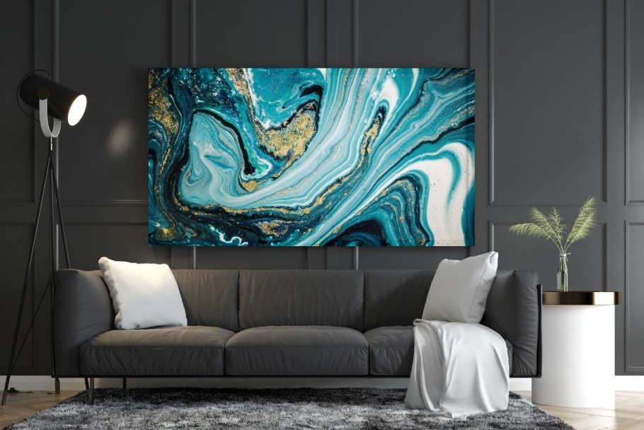 Северное сияние в технике флюид арт