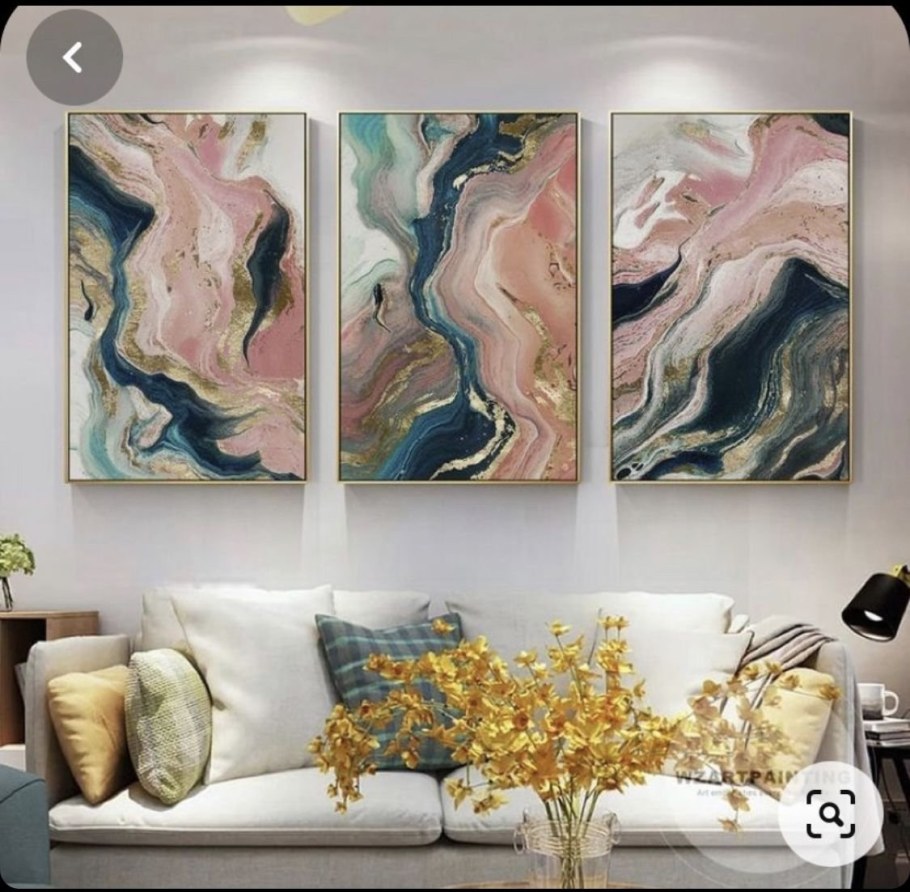 Флюид арт картины в интерьере большие