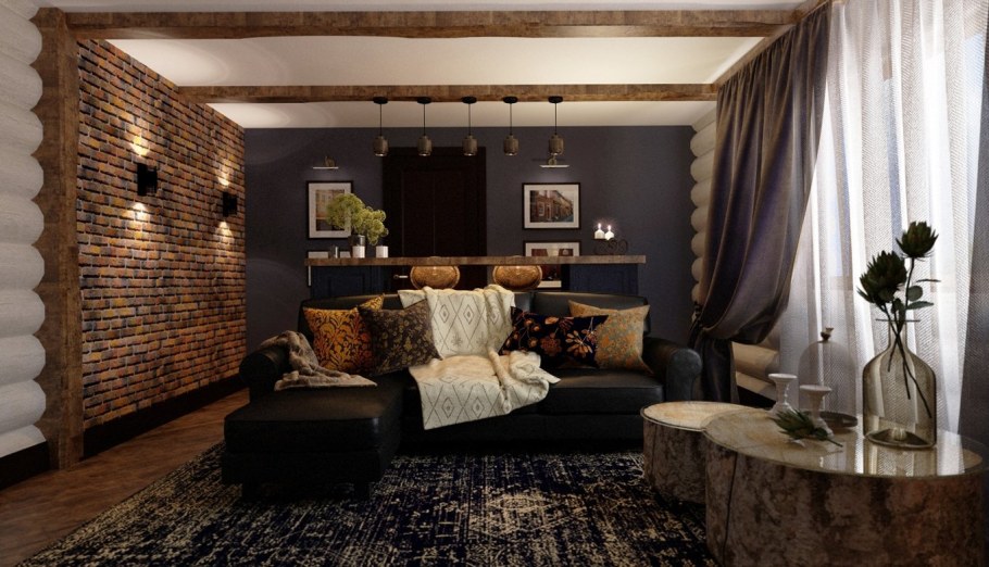 Гостиная лофт