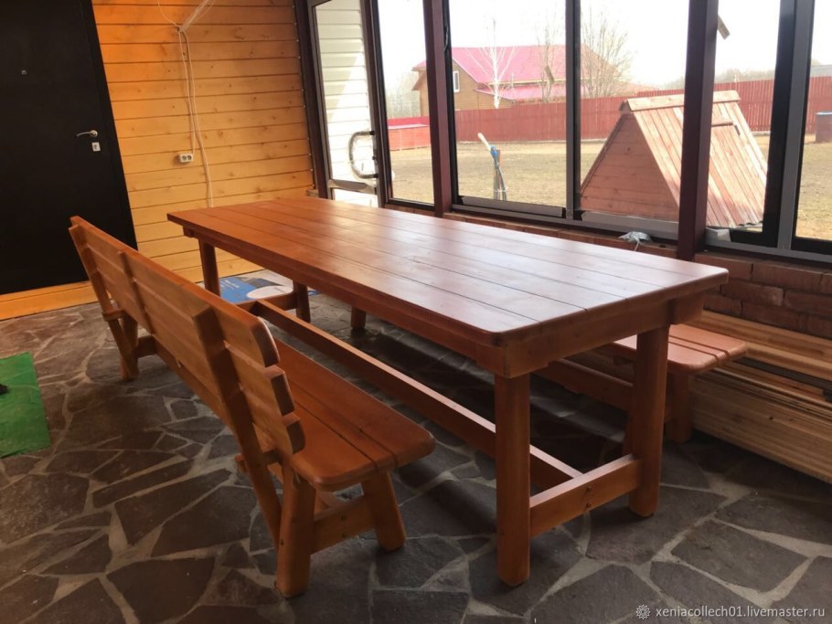 Стол и лавки для беседки