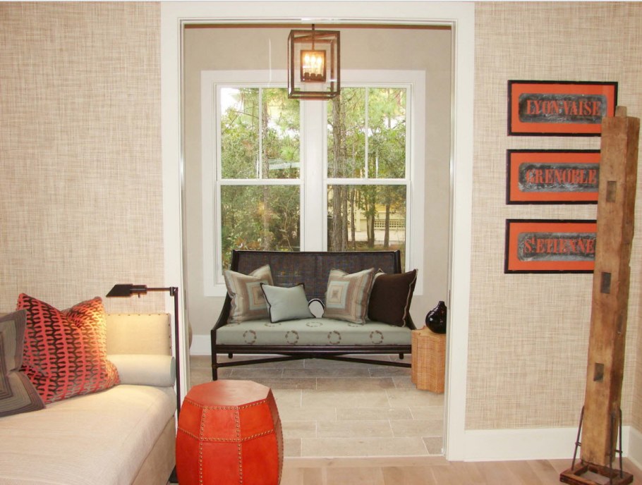 Обои под рогожку в интерьере