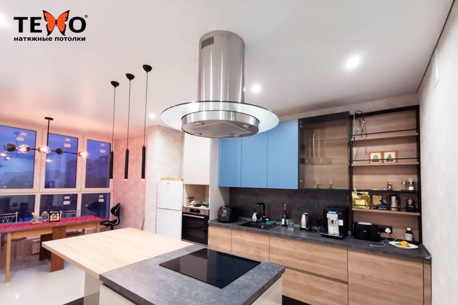 Современные подвесные потолки на кухне