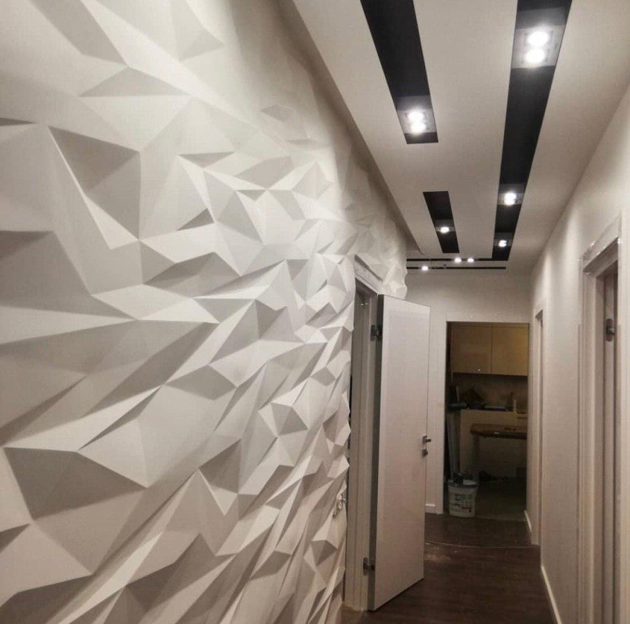 Потолок с теневым профилем в интерьере