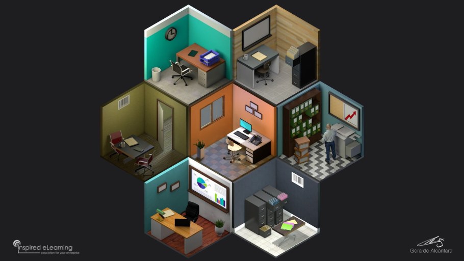 Изометрические сцены Cinema 4d