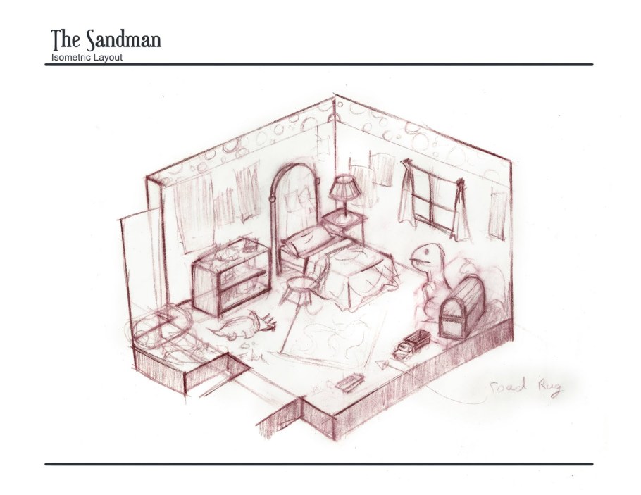 Изометрия комнаты с мебелью