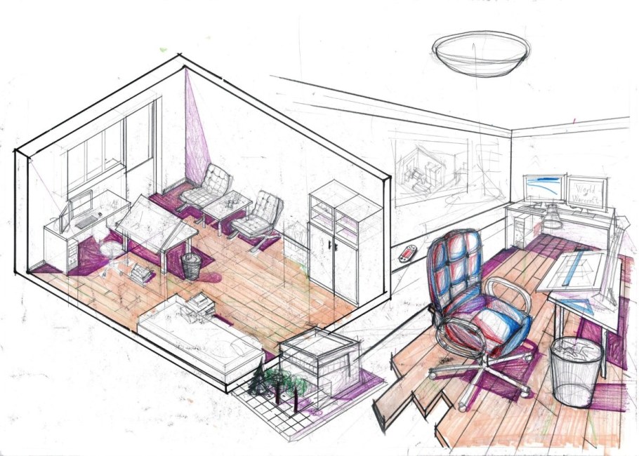 Аксонометрия интерьера