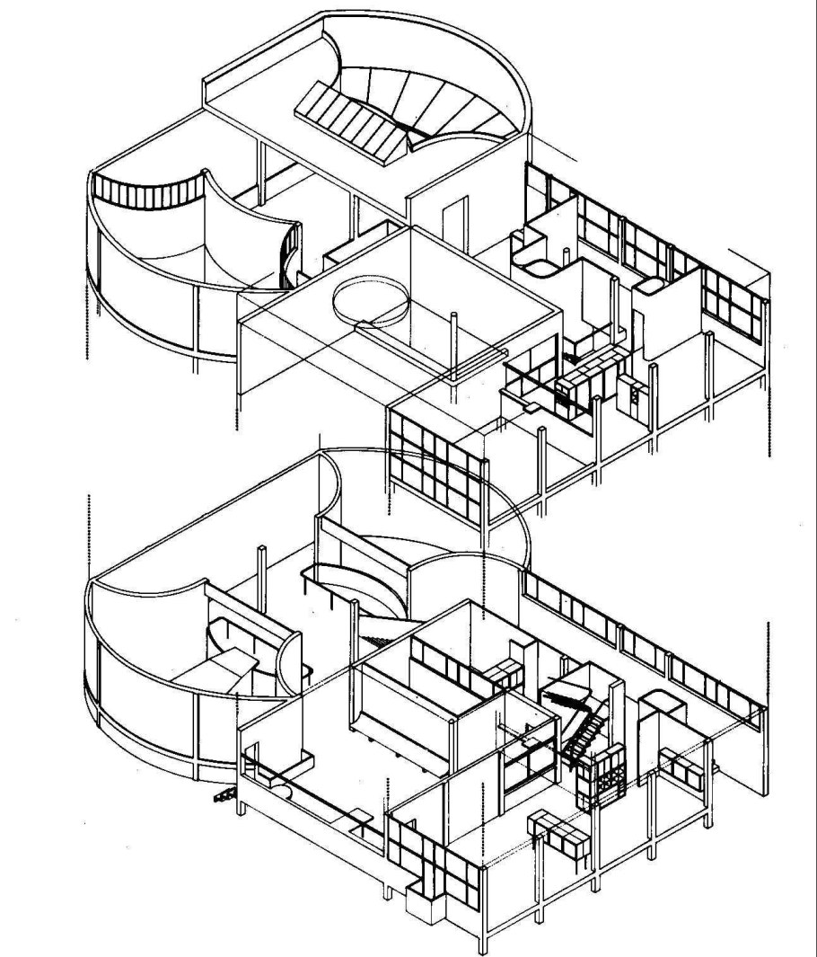 Павильон эспри нуво Ле Корбюзье план