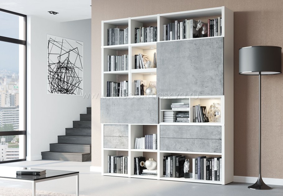 Стеллаж в интерьере