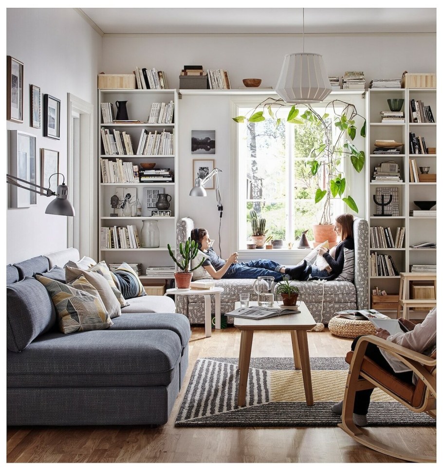 Гостиная икеа в интерьере Скандинавский