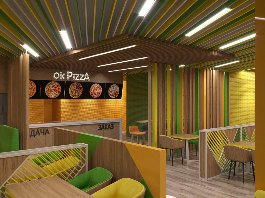 Маленькая пиццерия интерьер